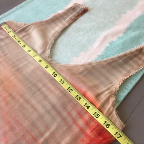 Helmut Lang Asymmetrical Hem Ombre Stripe Sleeveless Silk Blend Tank Top‎ - Picture 7 of 10